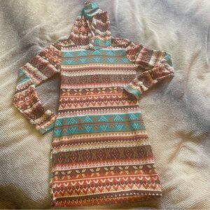 TeenBell Multicolor Geometric Hooded Dress